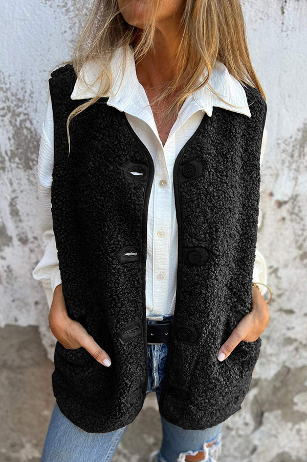 Odette | Teddy Button Gilet
