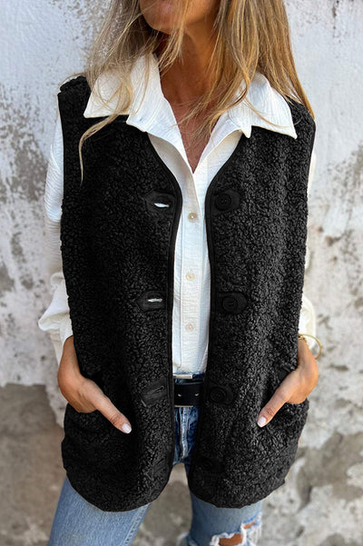 Odette | Teddy Button Gilet