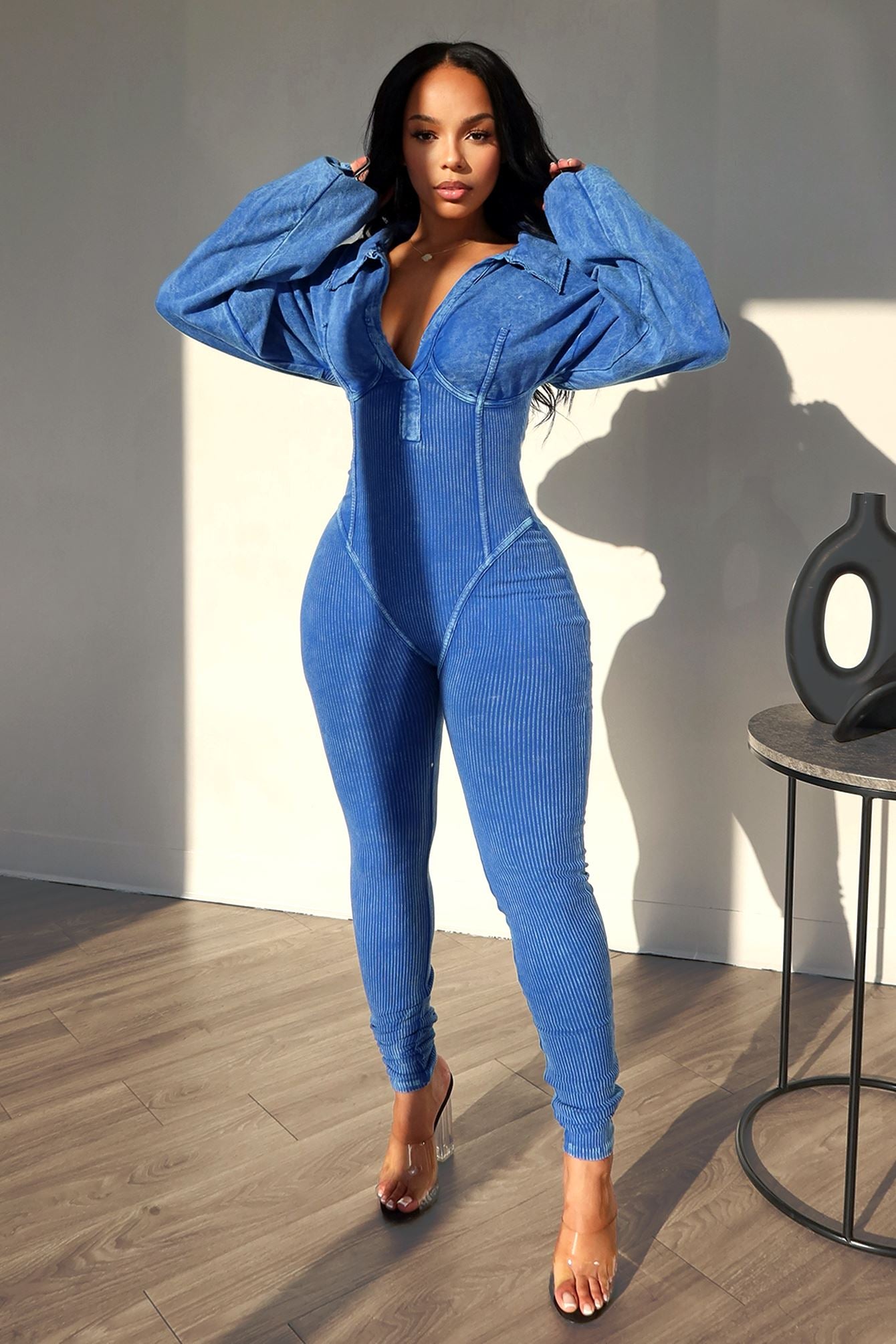 Baddie | Mineral Washed Corset Jumpsuit