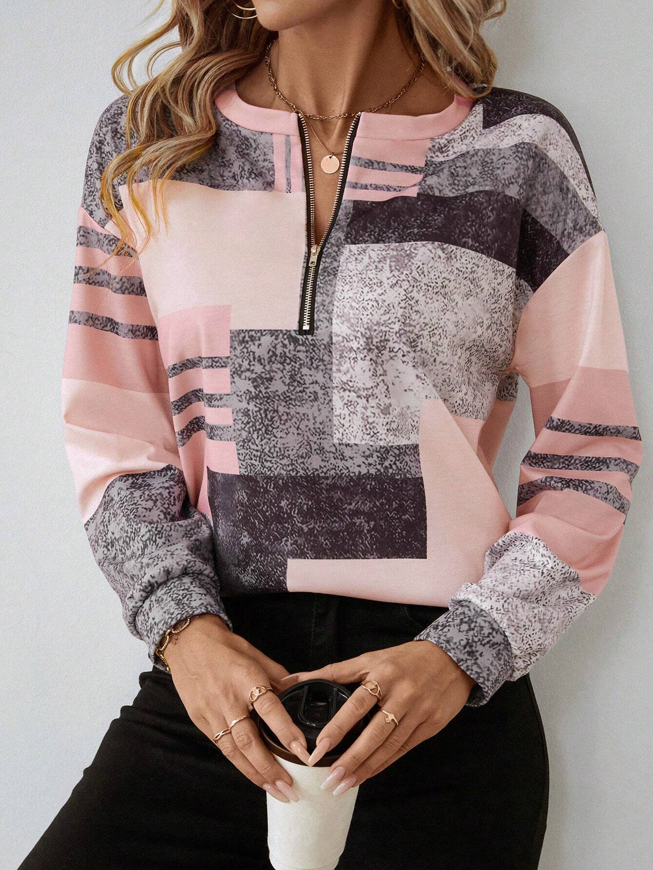 Aria | Abstract Zip Pullover