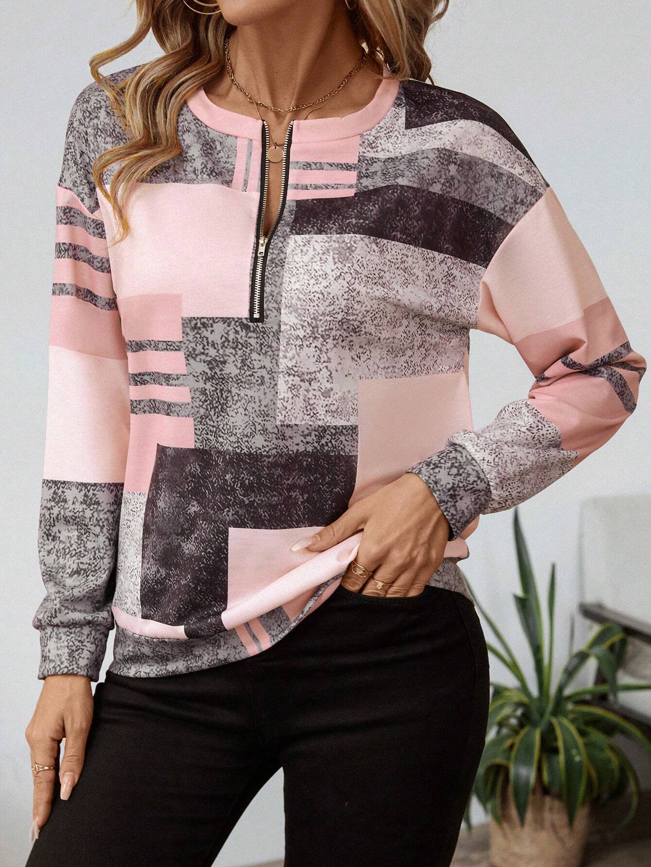 Aria | Abstract Zip Pullover
