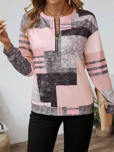 Aria | Abstract Zip Pullover