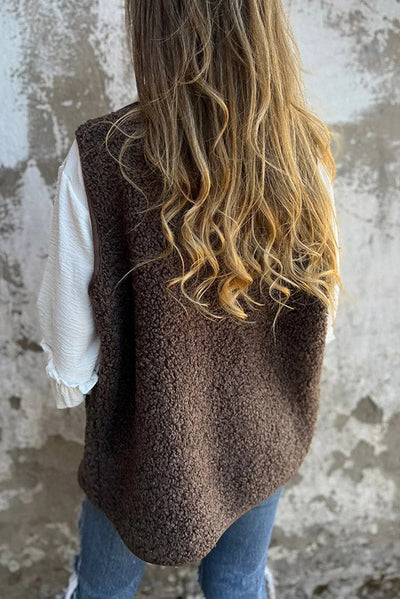 Odette | Teddy Button Gilet