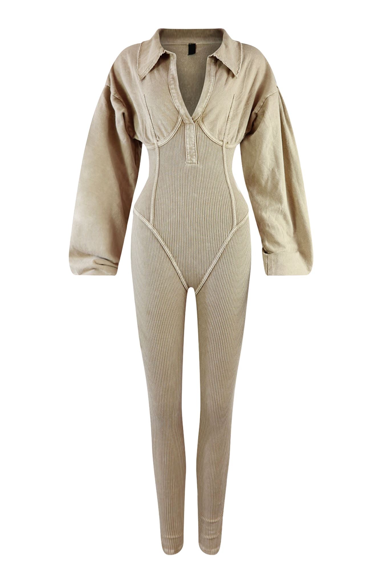 Baddie | Mineral Washed Corset Jumpsuit