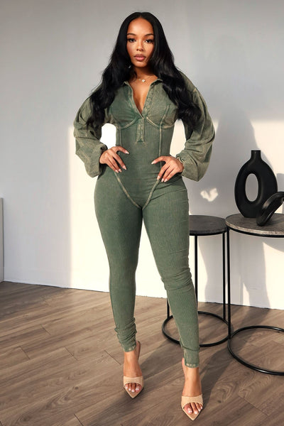 Baddie | Mineral Washed Corset Jumpsuit