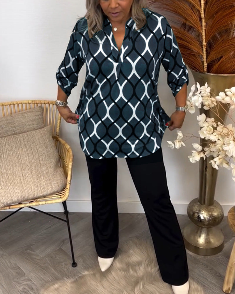 Juliette | Patterned Satin Blouse