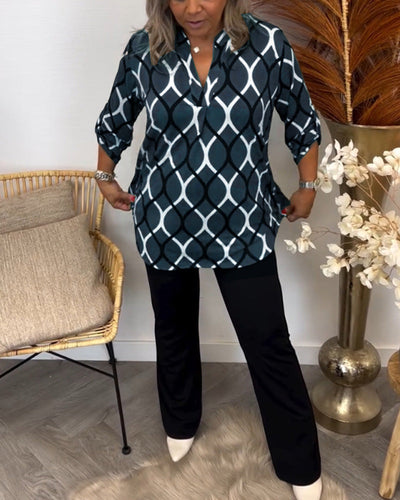 Juliette | Patterned Satin Blouse
