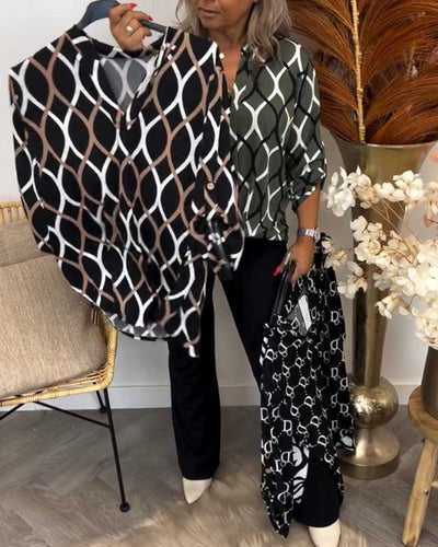 Juliette | Patterned Satin Blouse