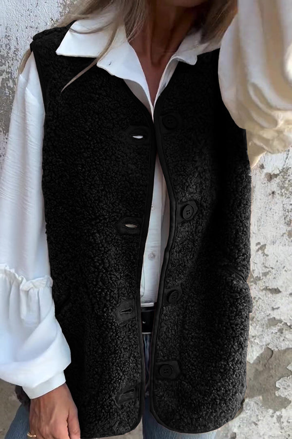 Odette | Teddy Button Gilet