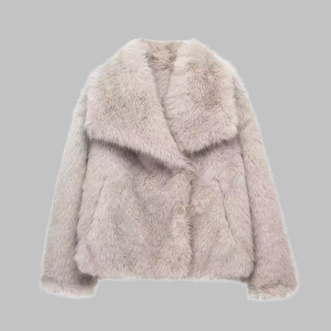 TATSULOK™ - Classy Long Sleeve Collared Fuzzy Coat