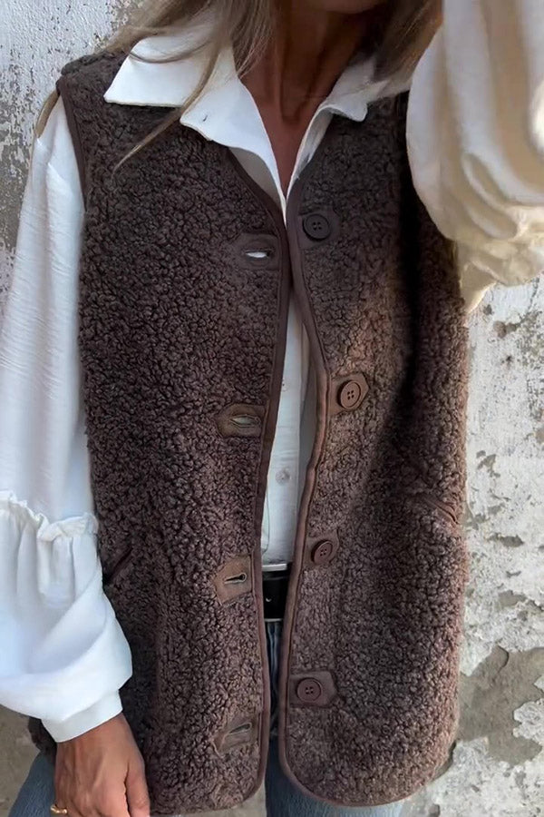 Odette | Teddy Button Gilet
