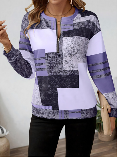Aria | Abstract Zip Pullover