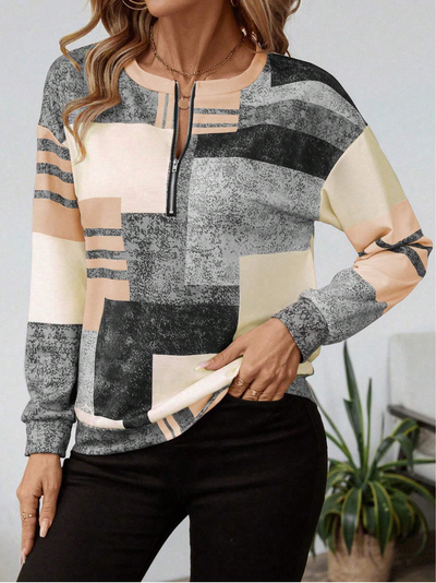 Aria | Abstract Zip Pullover