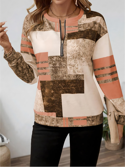 Aria | Abstract Zip Pullover