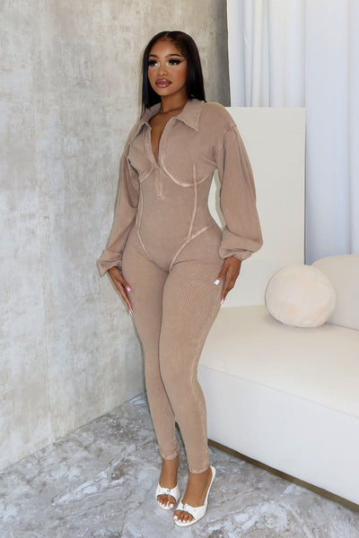 Baddie | Mineral Washed Corset Jumpsuit