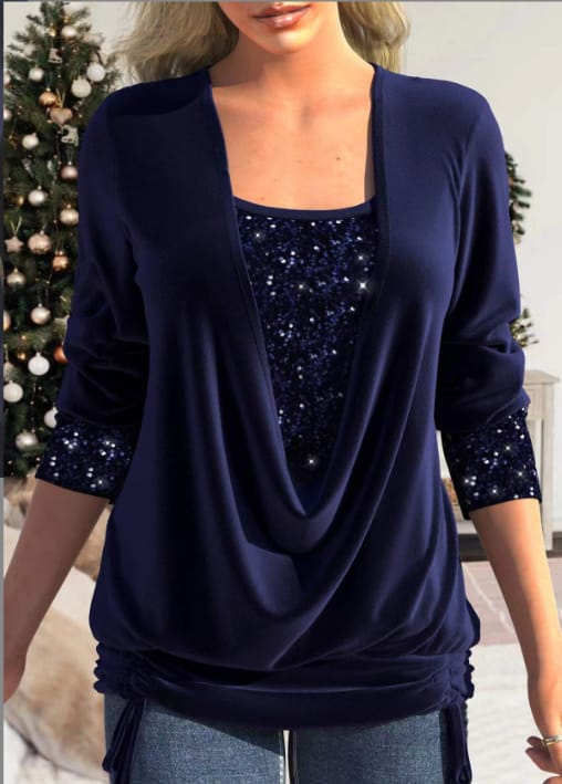 Noëlle | Festive Drape Blouse