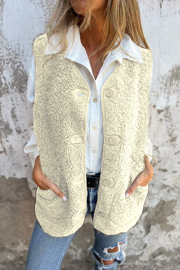 Odette | Teddy Button Gilet