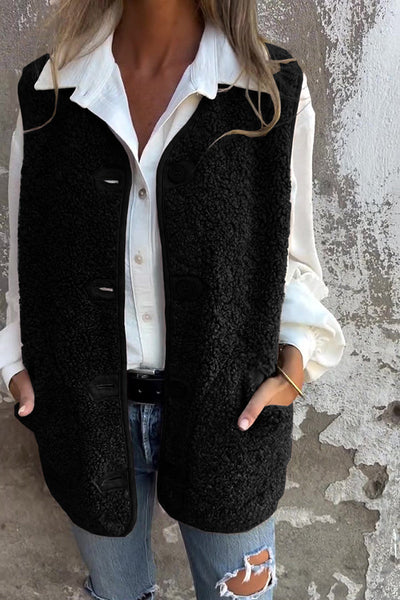 Odette | Teddy Button Gilet