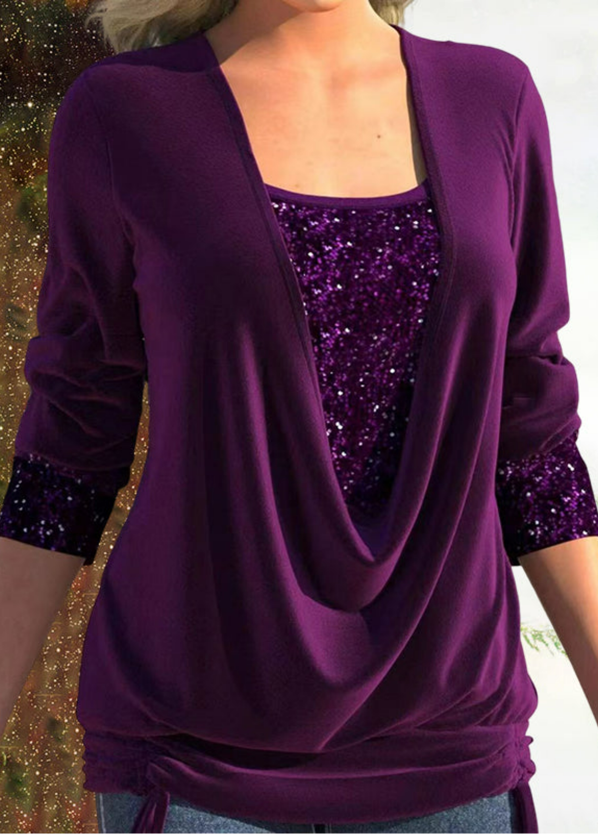 Noëlle | Festive Drape Blouse