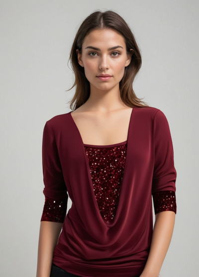 Noëlle | Festive Drape Blouse