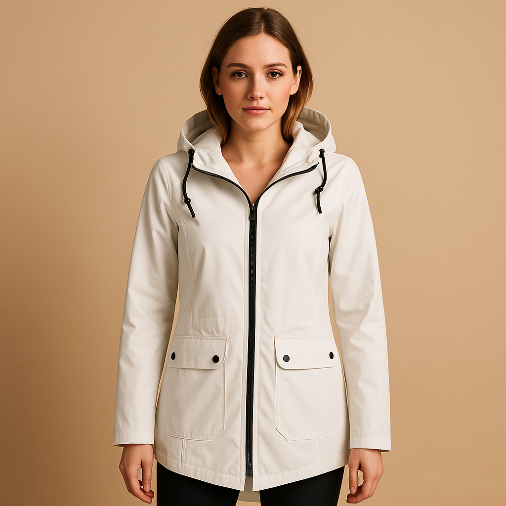 Margot | Long Water-Resistant Hooded Raincoat