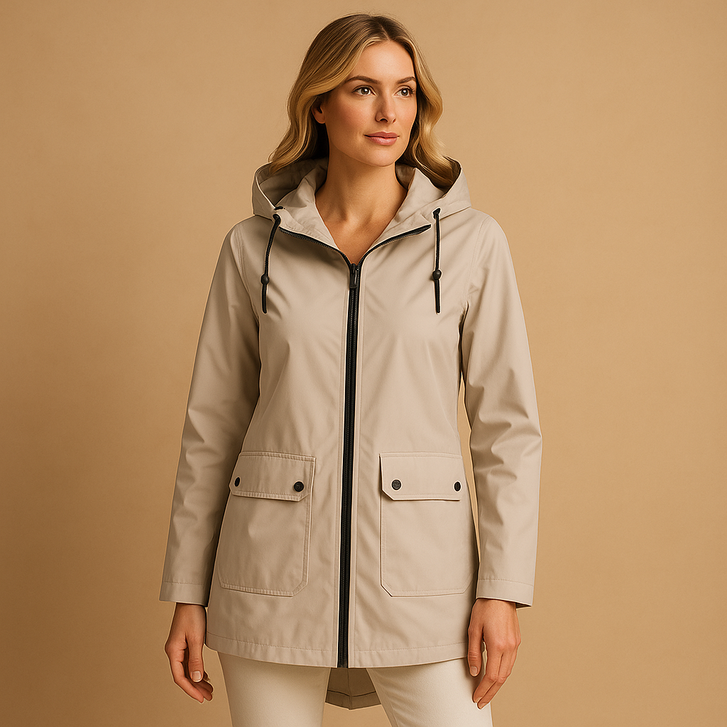 Margot | Long Water-Resistant Hooded Raincoat