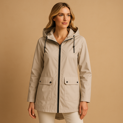 Margot | Long Water-Resistant Hooded Raincoat