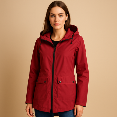 Margot | Long Water-Resistant Hooded Raincoat